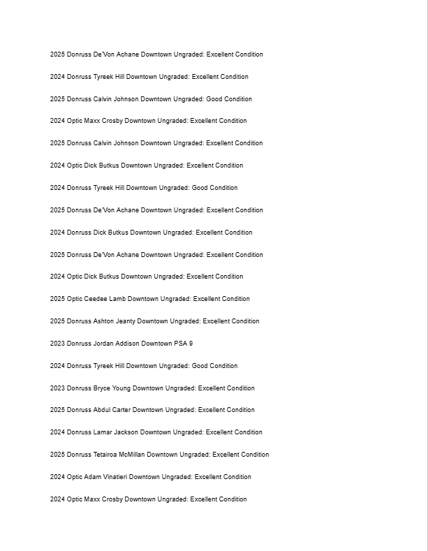 2026 Guaranteed Downtown! Football Edition Series E