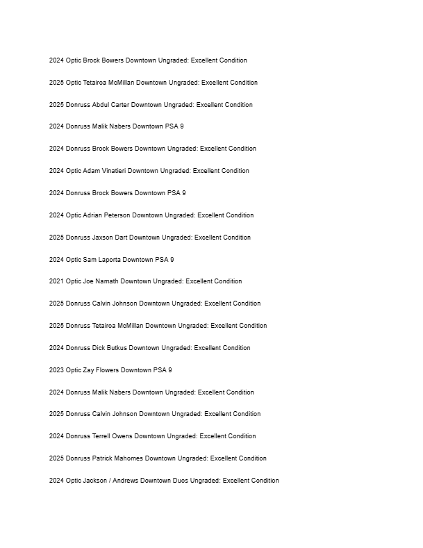 2026 Guaranteed Downtown! Football Edition Series E