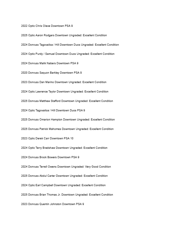 2026 Guaranteed Downtown! Football Edition Series F