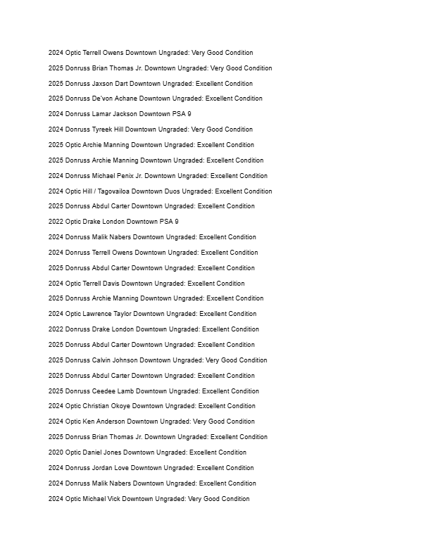 2026 Guaranteed Downtown! Football Edition Series G