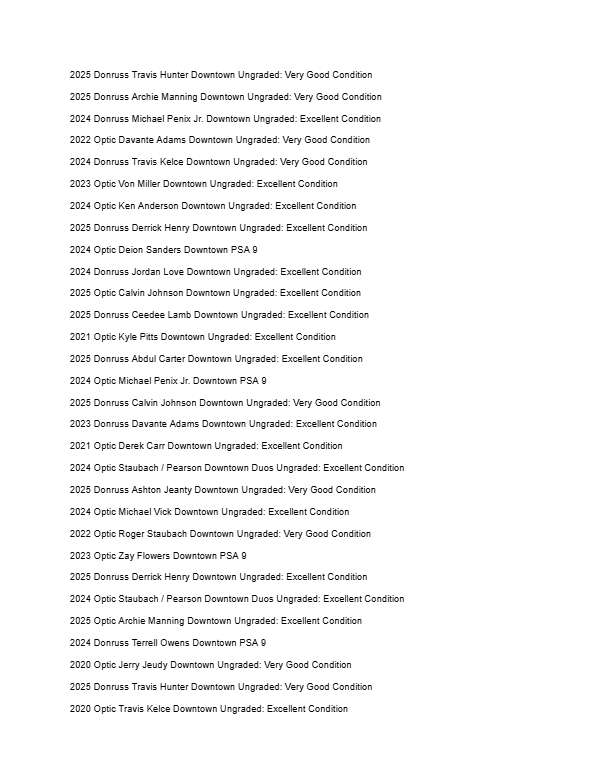 2026 Guaranteed Downtown! Football Edition Series G