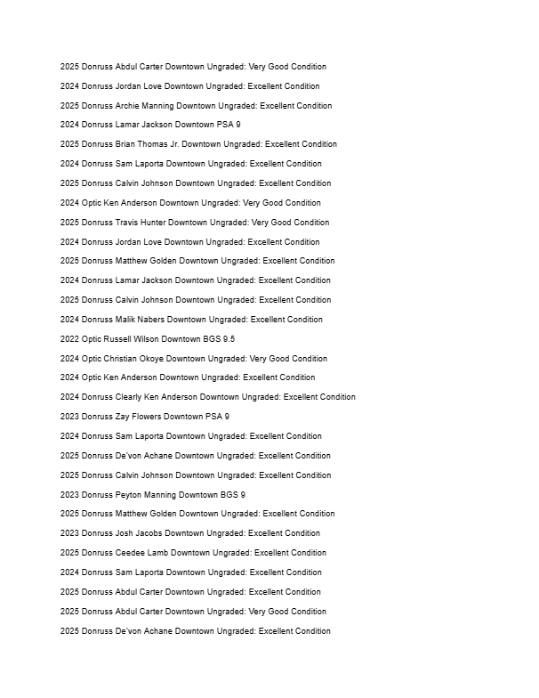 2026 Guaranteed Downtown! Football Edition Series G