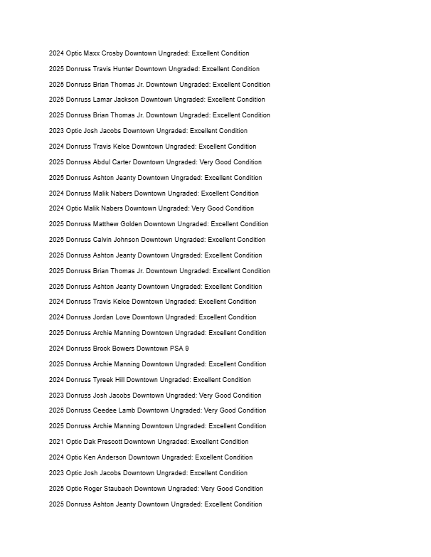 2026 Guaranteed Downtown! Football Edition Series G