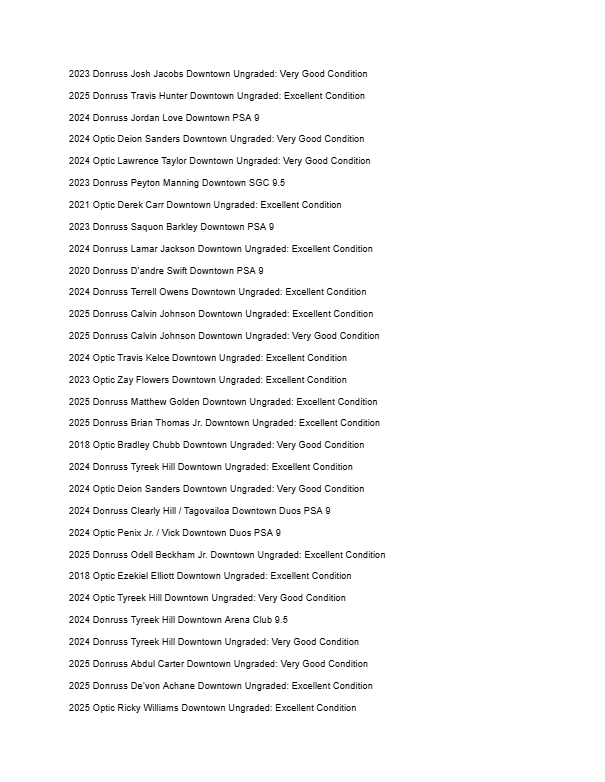 2026 Guaranteed Downtown! Football Edition Series G