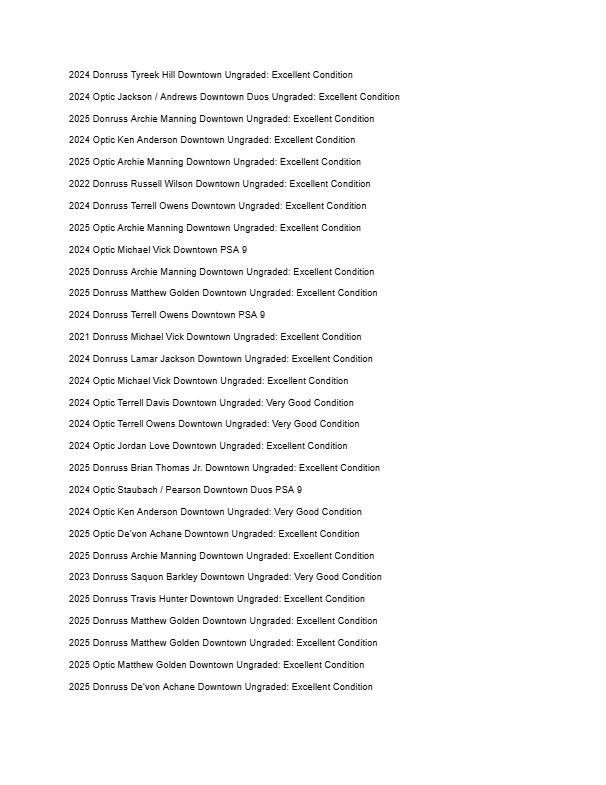 2026 Guaranteed Downtown! Football Edition Series G