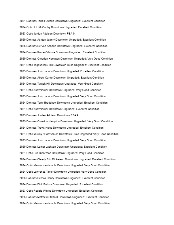 2026 Guaranteed Downtown! Football Edition Series H