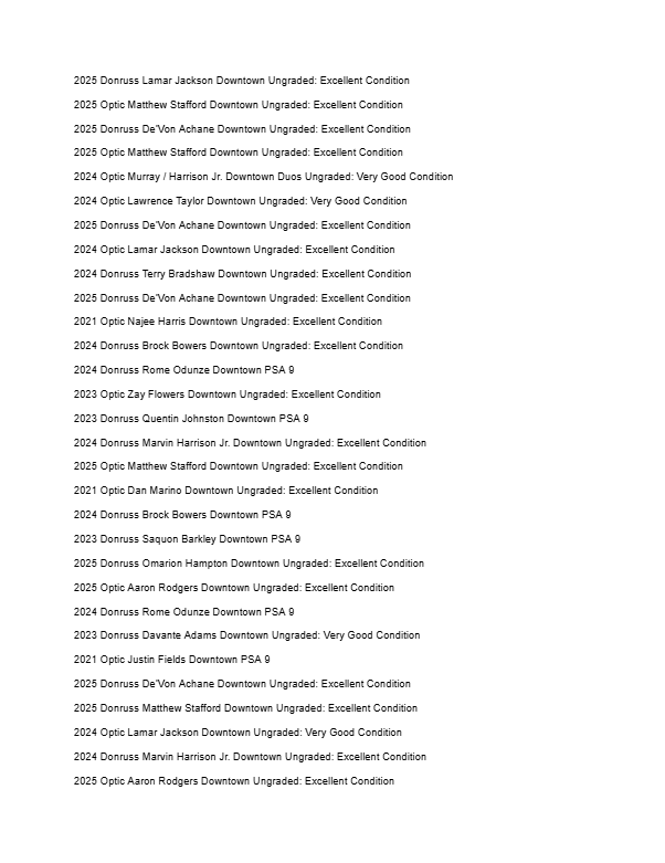2026 Guaranteed Downtown! Football Edition Series H