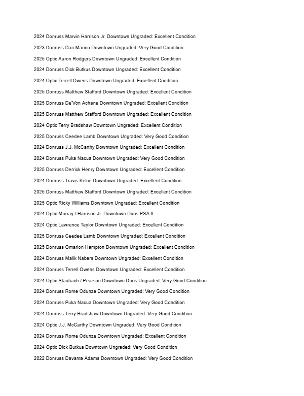 2026 Guaranteed Downtown! Football Edition Series H
