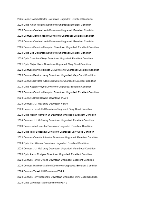2026 Guaranteed Downtown! Football Edition Series H