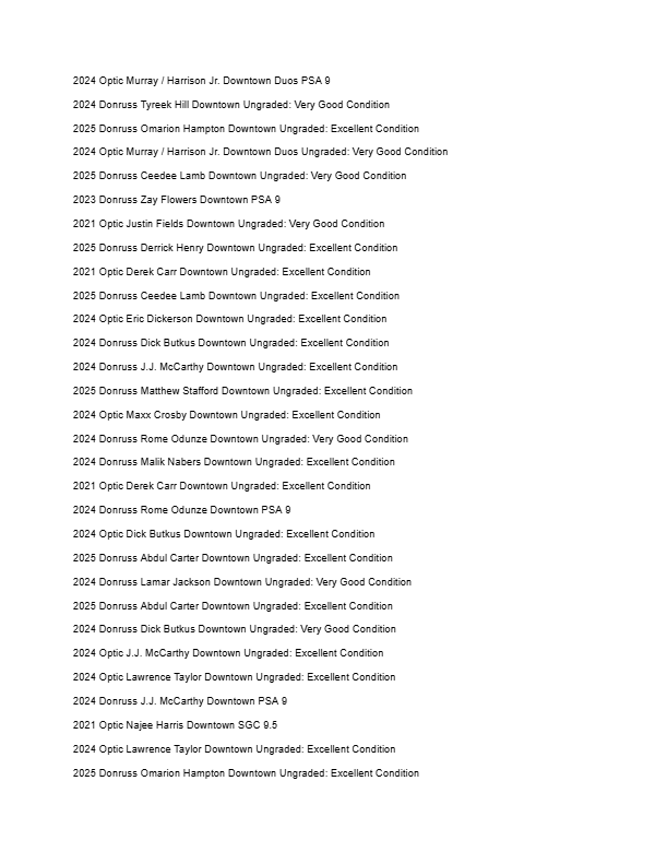 2026 Guaranteed Downtown! Football Edition Series H