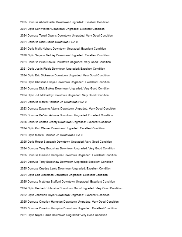 2026 Guaranteed Downtown! Football Edition Series H