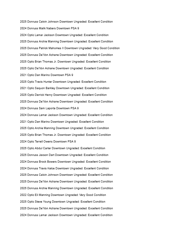 2026 Guaranteed Downtown! Football Edition Series I