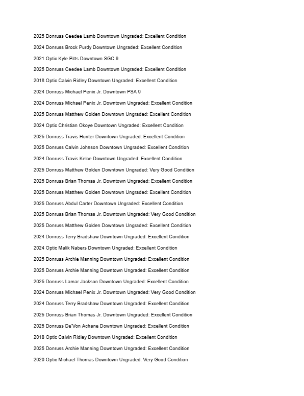2026 Guaranteed Downtown! Football Edition Series I