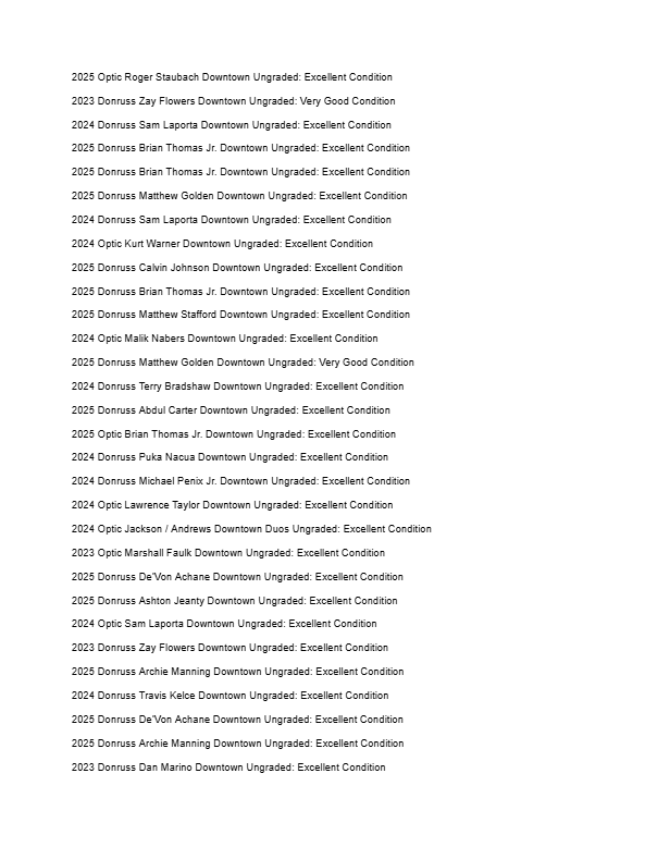 2026 Guaranteed Downtown! Football Edition Series I