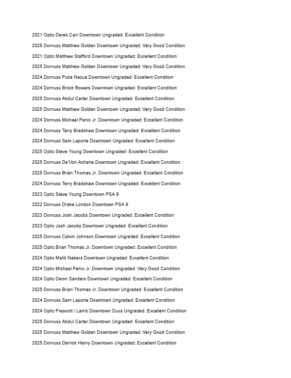 2026 Guaranteed Downtown! Football Edition Series I