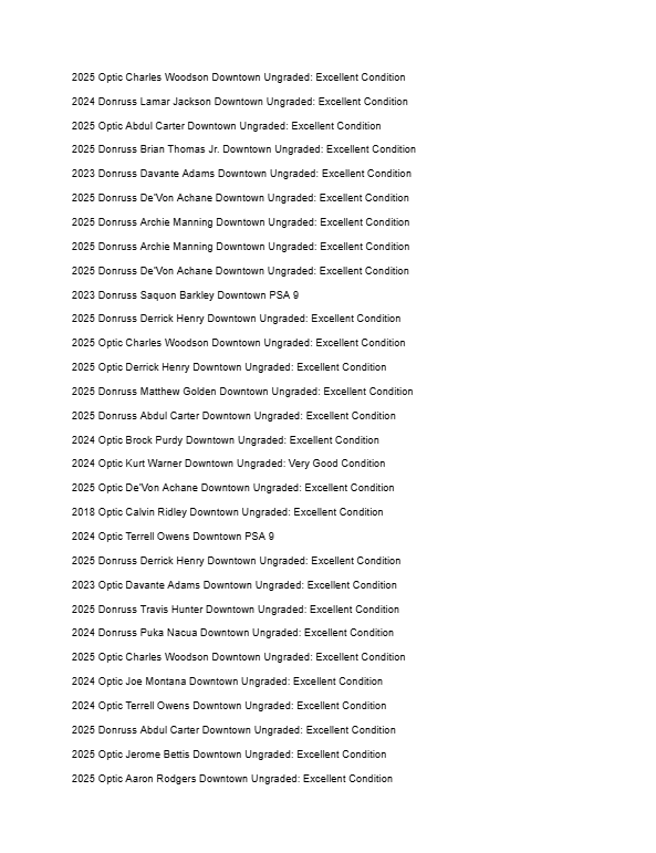 2026 Guaranteed Downtown! Football Edition Series I