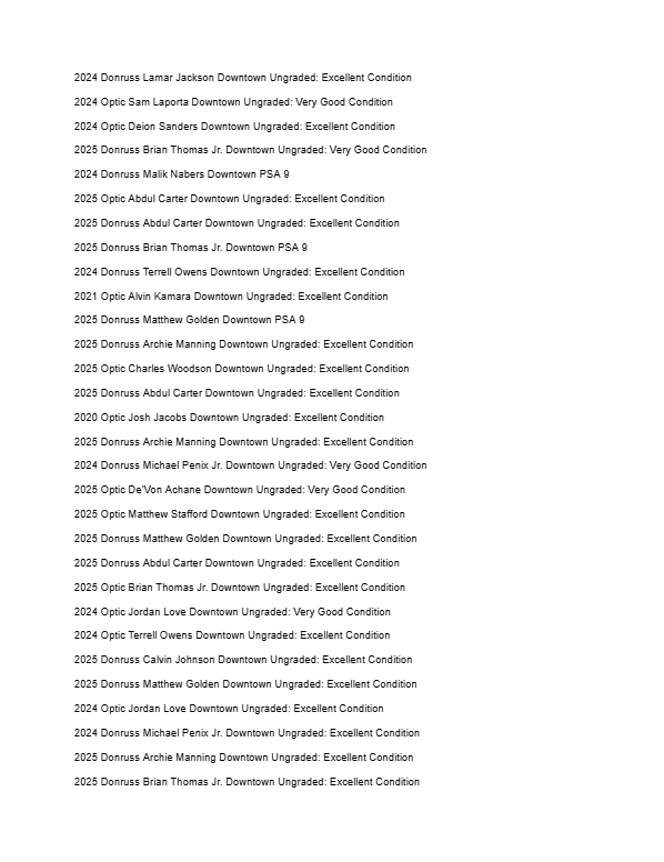 2026 Guaranteed Downtown! Football Edition Series I