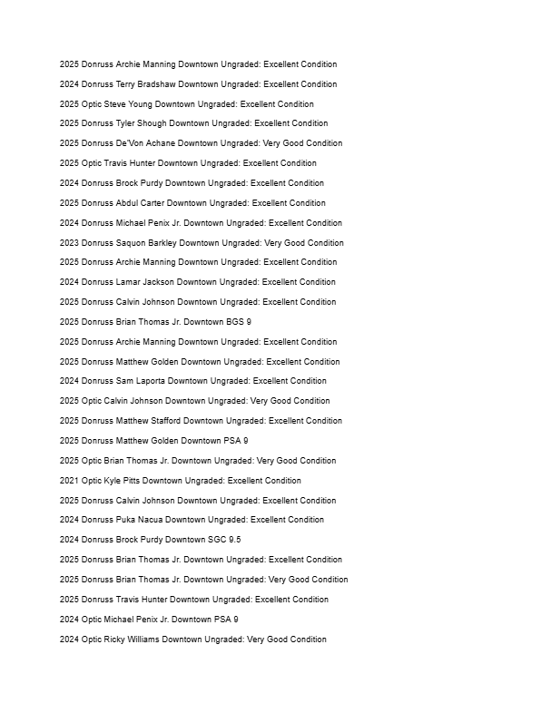 2026 Guaranteed Downtown! Football Edition Series I