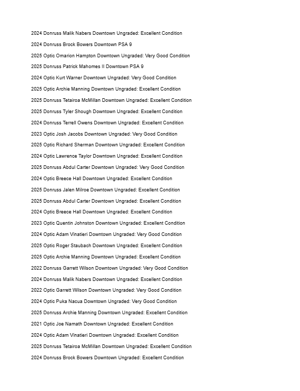 2026 Guaranteed Downtown! Football Edition Series J