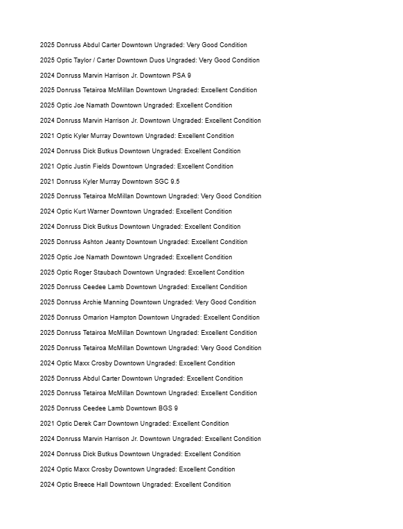 2026 Guaranteed Downtown! Football Edition Series J