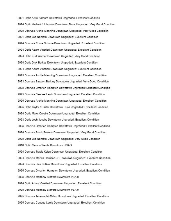 2026 Guaranteed Downtown! Football Edition Series J