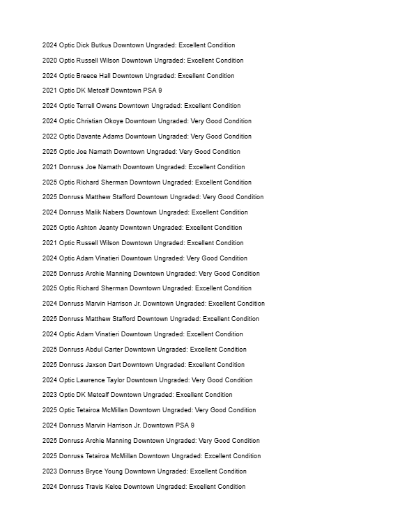 2026 Guaranteed Downtown! Football Edition Series J