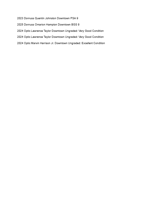 2026 Guaranteed Downtown! Football Edition Series J