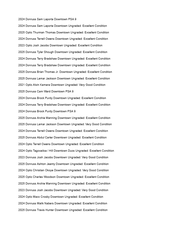2026 Guaranteed Downtown! Football Edition Series K
