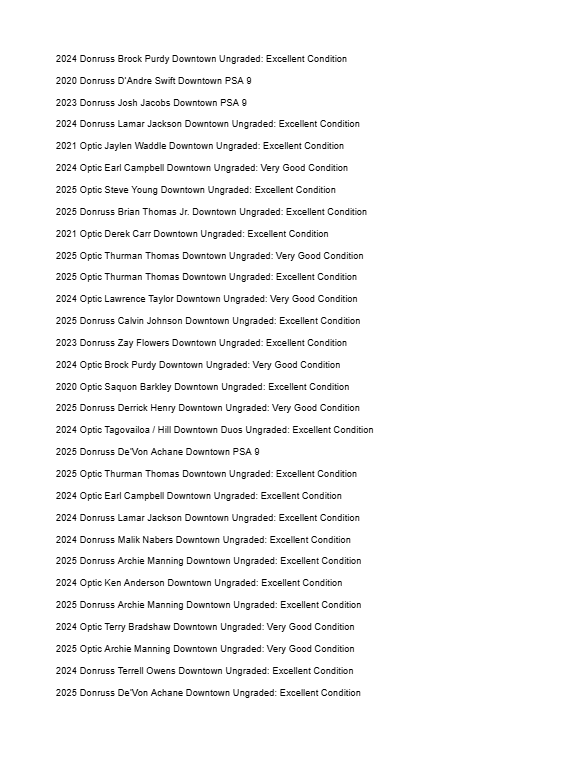 2026 Guaranteed Downtown! Football Edition Series K