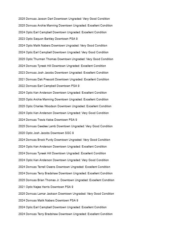 2026 Guaranteed Downtown! Football Edition Series K