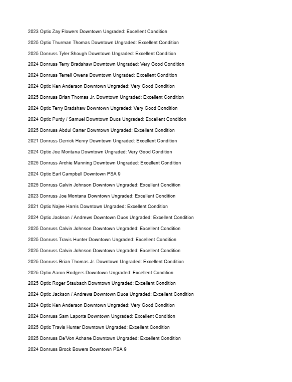 2026 Guaranteed Downtown! Football Edition Series K