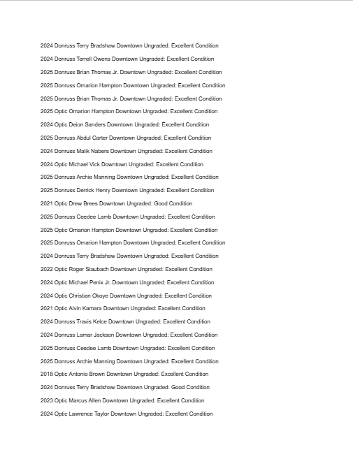 2026 Guaranteed Downtown! Football Edition Series C