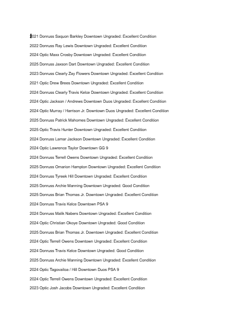 2026 Guaranteed Downtown! Football Edition Series C