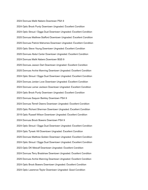 2026 Guaranteed Downtown! Football Edition Series D