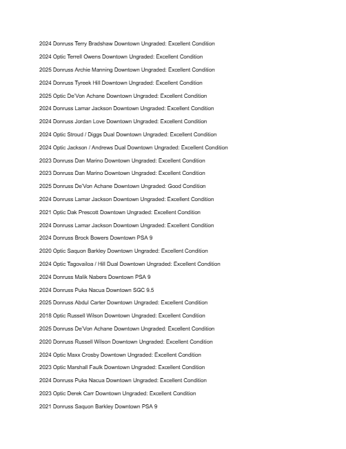2026 Guaranteed Downtown! Football Edition Series D