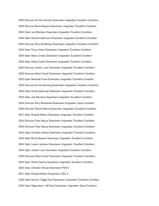 2026 Guaranteed Downtown! Football Edition Series D